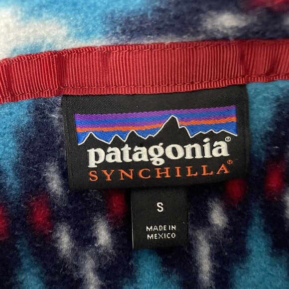 Patagonia Synchilla Snap-T Fleece Pullover Sweater Size Small Winter Aztec - Picture 4 of 6